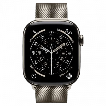 Apple Watch Series 11 GPS, 46mm Natural Titanium Case with Natural Milanese Loop (M/L)