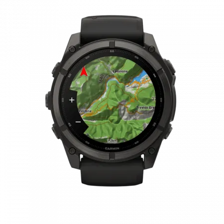 Смарт-годинник Garmin Fenix 9  51мм, Carbon Grey DLC Titanium з Black чорним силіконовим ремінцем