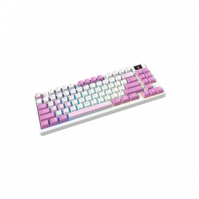 Клавіатура механічна MSI FORGE GK600 TKL W VIOLET UA 83key, mechanical Linear, USB-A, Wireless, Bluetooth, EN/UKR/RU, RGB, фіолетовий