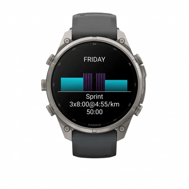 Смарт-годинник Garmin Fenix 9 Pro - inReach, 47мм Titanium з Graphite/Black темно-сірим/чорним силіконовим ремінцем