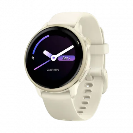 Смарт-годинник Garmin Vivoactive 6 Lunar Gold з Bone білим силіконовим ремінцем