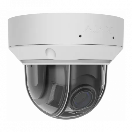 IP-камера дротова Ajax DomeCam HLVF 8 MP White, 2.8–12 мм, PoE, True WDR, IP65, ІЧ 40 м, LED 25 м, аудіо, кут огляду 32° до 100°, біла, 126287.214.WH1