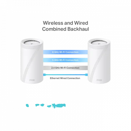Система WiFi-Mesh TP-LINK Deco BE85 BE22000, 2x2.5GE LAN, 1x10GE WAN, 1xSFP+, 1xUSB 3.0, 2мод