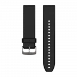 Ремінець QuickFit 22 мм, Black/Silver чорний силіконовий