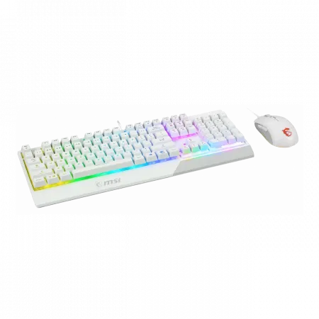 Комплект клавіатура та миша MSI Vigor GK30 COMBO WHITE UA USB, EN/UKR/RU, RGB, білий