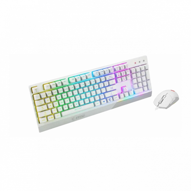 Комплект клавіатура та миша MSI Vigor GK30 COMBO WHITE UA USB, EN/UKR/RU, RGB, білий