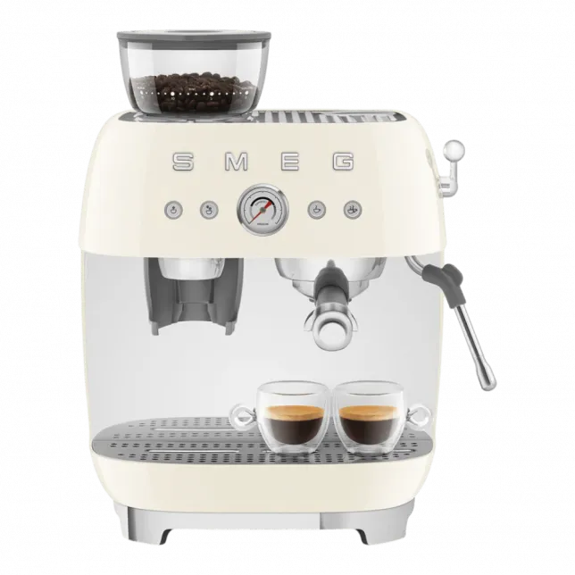 Кавомашина еспресо з кавомолкою Smeg (Cream)