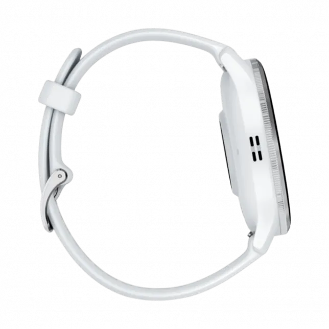 Смарт-годинник Garmin Venu 3 Silver stainless steel bezel з білим корпусом та силіконовим ремінцем