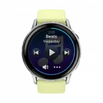 Смарт-годинник Garmin Venu 4 45 мм Silver з Citron світло-жовтим силіконовим ремінцем