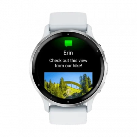 Смарт-годинник Garmin Venu 3 Silver stainless steel bezel з білим корпусом та силіконовим ремінцем