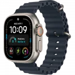 Apple Watch Ultra 4 GPS + LTE 49mm Natural Titanium Case with Navy Ocean Band (MJCR4+MXTH3)