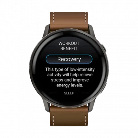 Смарт-годинник Garmin Venu 4 45 мм Slate з Black чорним силіконовим та Brown коричневим шкіряним ремінцями