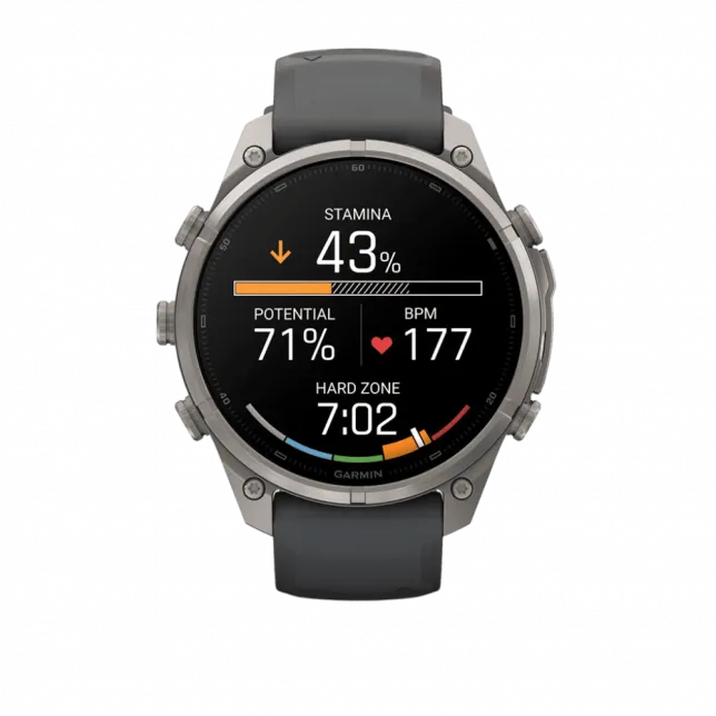 Смарт-годинник Garmin Fenix 9 Pro - inReach, 47мм Titanium з Graphite/Black темно-сірим/чорним силіконовим ремінцем
