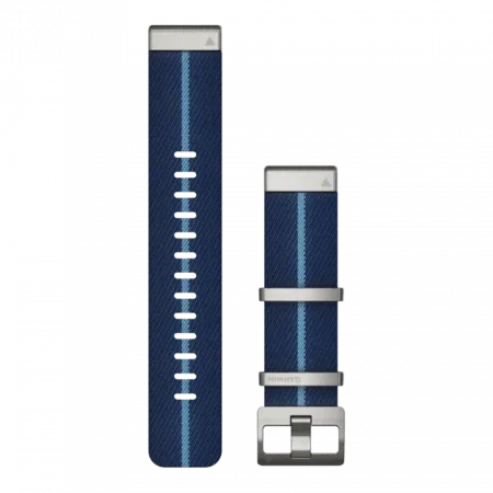 Ремінець QuickFit 22 мм, Indigo синій смугастий жакардовий нейлоновий