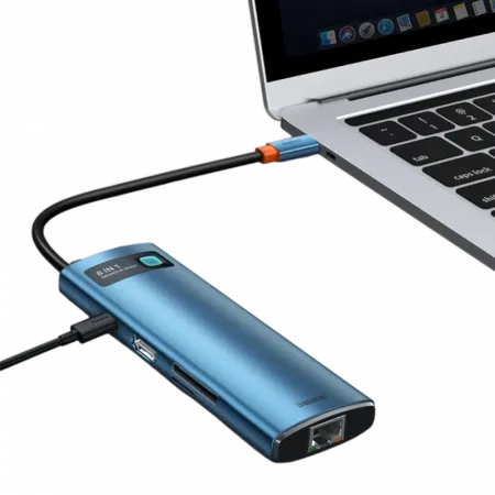 Перехідник Baseus HUB 8-in-1 Type-C Blue