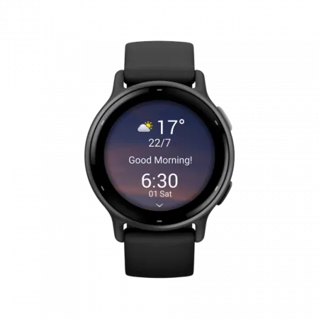 Смарт-годинник Garmin Vivoactive 5 Slate Aluminium Bezel з чорним корпусом та силіконовим ремінцем