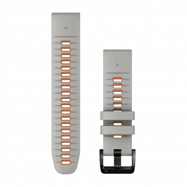 Ремінець QuickFit 22 мм, Fog Grey/Ember Orange сірий/помаранчевий силіконовий