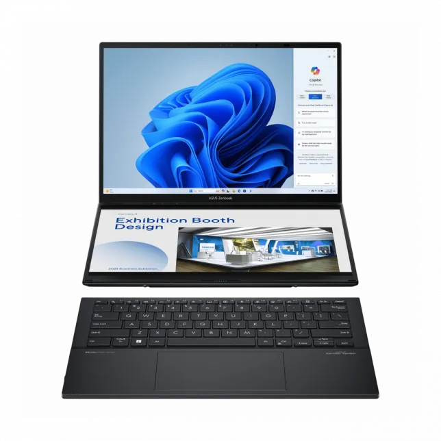 ASUS Ноутбук Zenbook Duo UX8406MA-PZ074W 14" 3K OLED, Intel Ultra 9 185H, 32GB, F2TB, UMA, Win11, Сірий