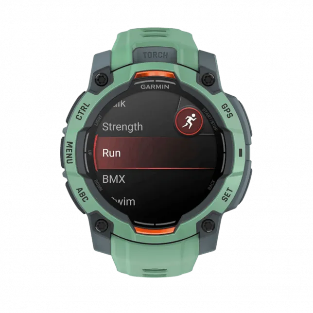 Смарт-годинник Garmin Instinct 3 45 мм, AMOLED Neotropic зелений з Neotropic зеленим силіконовим ремінцем