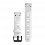 Ремінець QuickFit 20 мм, White білий, Black застібка, силіконовий