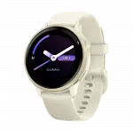 Смарт-годинник Garmin Vivoactive 6 Lunar Gold з Bone білим силіконовим ремінцем
