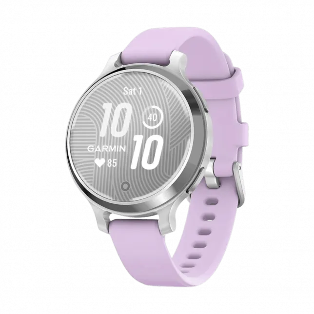 Смарт-годинник Garmin Lily 2 Active Silver з Purple Jasmine бузковим силіконовим ремінцем