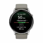 Смарт-годинник Garmin Venu 4 Silver з Silver Gray сірим силіконовим ремінцем