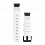  Ремінець QuickFit 22 мм, White білий, Black Stainless Steel застібка, силіконовий