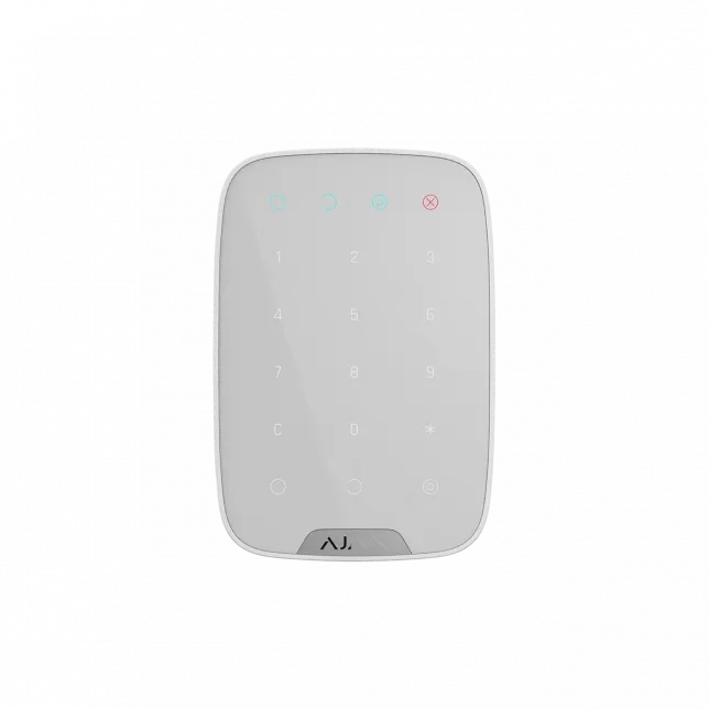 Бездротова сенсорна клавіатура Ajax KeyPad, jeweller, бездротовий, білий (8706.12.WH1)