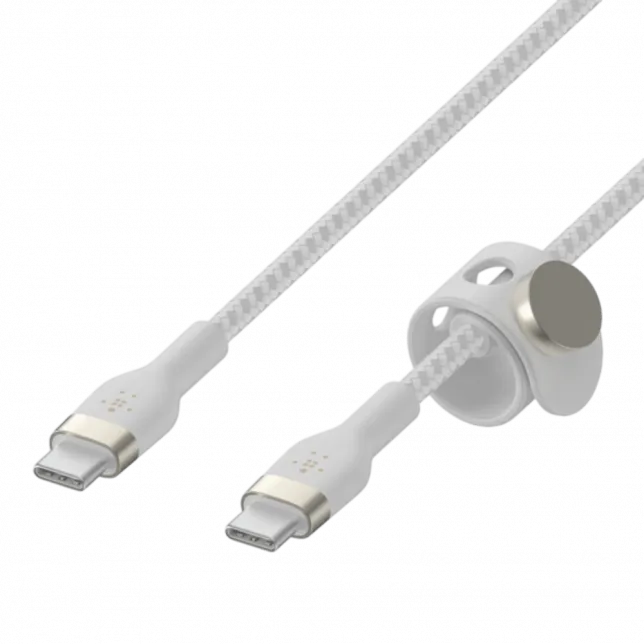 Кабель Belkin BRAIDED SILICONE USB-С-USB-С PVC 1m White