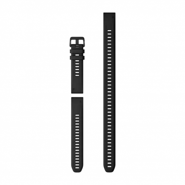 Ремінець QuickFit 20 мм, Black чорний силіконовий (комплект з трьох частин)
