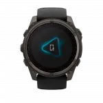 Смарт-годинник Garmin Fenix 8 51мм, Solar Sapphire, Carbon Gray DLC Titanium з Black/Pebble Gray чорним силіконовим ремінцем