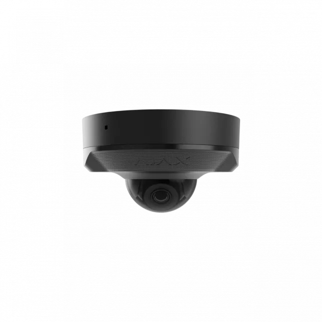 IP-Камера дротова Ajax DomeCam Mini, 5мп, 4мм, Poe, True WDR, IP 65, ІЧ 30м, аудіо, кут огляду 75°до 85°, міні купольна, чорна