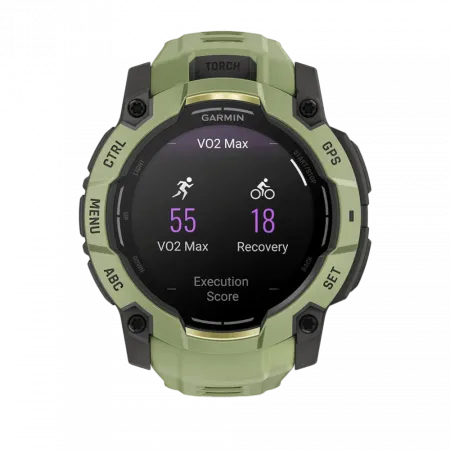 Смарт-годинник Garmin Instinct 3 50 мм, AMOLED Fern Green зелений з Fern Green зеленим силіконовим ремінцем