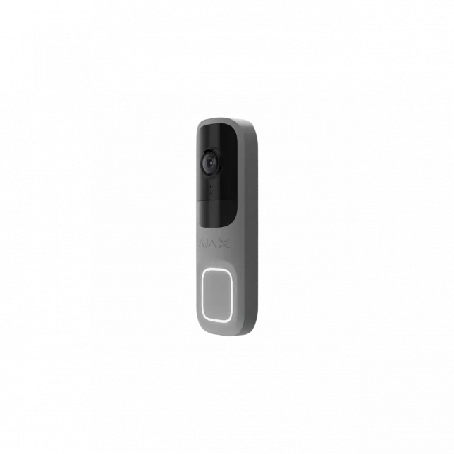 Відеодзвінок Ajax Doorbell, універсальне встановлення, 4 мп, 155° вертикальний 90° горизонтальний, іч 6м, дальнісь виявлення руху 4м, штучний інтелект, wi-fi, grey