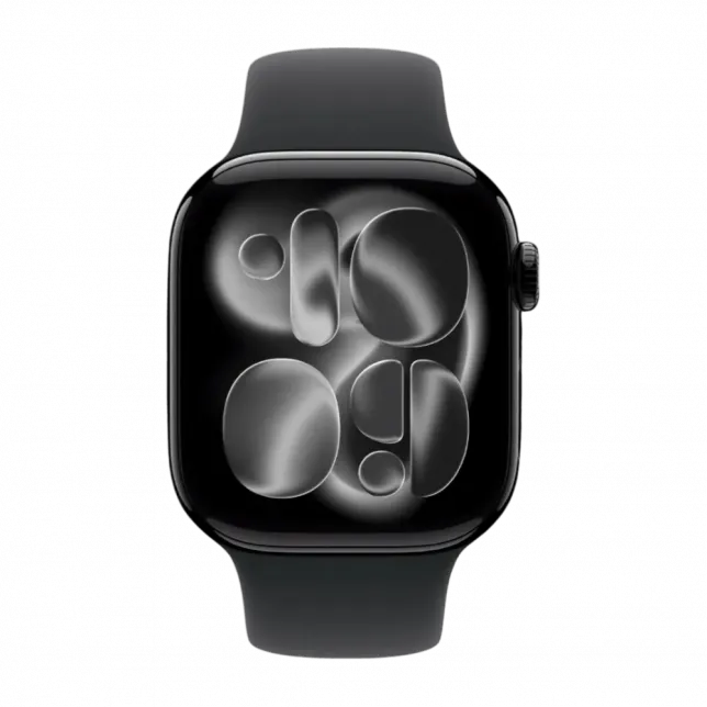 Apple Watch Series 11 GPS, 46mm Jet Black Aluminum Case with Black Sport Band (M/L)