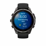 Смарт-годинник Garmin Fenix 9 Pro 47мм, Carbon Gray DLC Titanium з Black/Pebble Grey чорним/темно-сірим силіконовим ремінцем