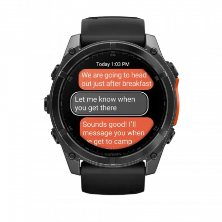 Смарт-годинник Garmin Fenix 8 51мм, AMOLED Slate Gray з Black чорним силіконовим ремінцем