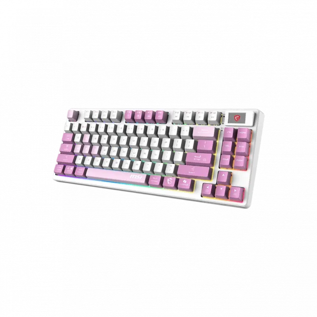 Клавіатура механічна MSI FORGE GK600 TKL W VIOLET UA 83key, mechanical Linear, USB-A, Wireless, Bluetooth, EN/UKR/RU, RGB, фіолетовий