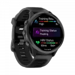 Смарт-годинник Garmin Forerunner 570 47мм Slate Gray Aluminum з Translucent Black чорним силіконовим ремінцем
