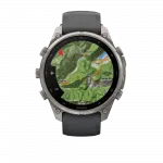 Смарт-годинник Garmin Fenix 9 Pro 47мм, Titanium з Graphite/Black темно-сірим/чорним силіконовим ремінцем