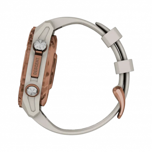 Смарт-годинник Garmin Descent Mk3i 43 мм Bronze PVD Titanium з French Grey сірим силіконовим ремінцем
