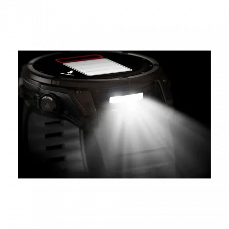 Смарт-годинник Garmin Fenix 8 51мм, Solar Sapphire, Carbon Gray DLC Titanium з Black/Pebble Gray чорним силіконовим ремінцем