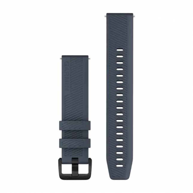 Ремінець Quick Release 20 мм, Granite Blue синьо-сірий, Black застібка, силіконовий
