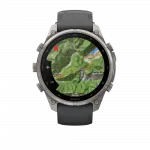 Смарт-годинник Garmin Fenix 9 Pro - inReach, 47мм Titanium з Graphite/Black темно-сірим/чорним силіконовим ремінцем