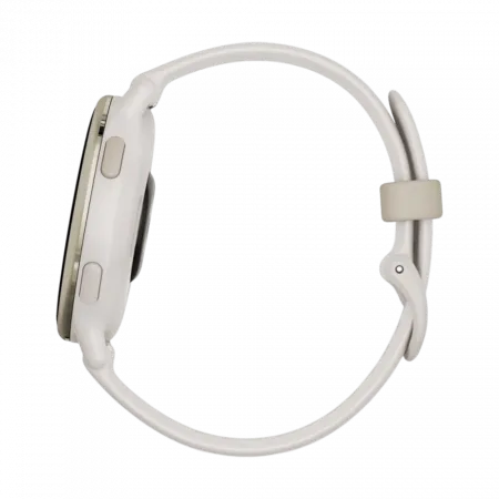 Смарт-годинник Garmin Vivoactive 5 Cream Gold Aluminum Bezel з корпусом кольору слонова кістка Ivory та силіконовим ремінцем