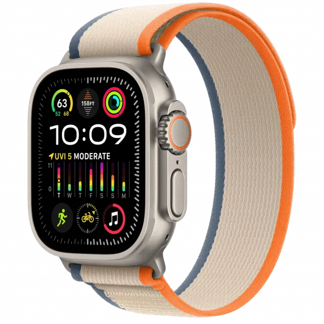 б/у Apple Watch Ultra 2 GPS + LTE 49mm Natural Titanium Case with Orange/Beige Trail Loop - M/L