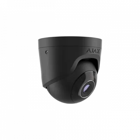 IP-Камера дротова Ajax TurretCam, 8мп, 4мм, Poe, True WDR, IP 65, ІЧ 35м, аудіо, кут огляду 75°до 85°, купольна, чорна