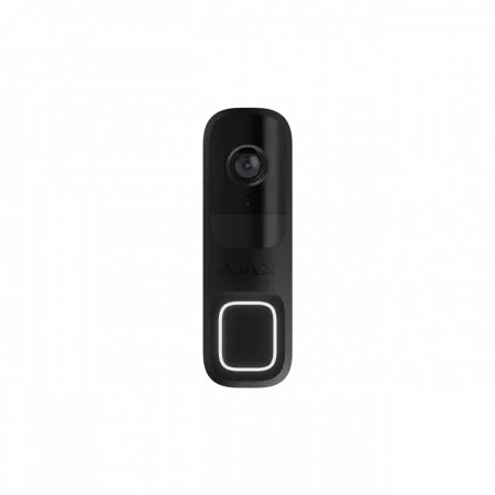 Відеодзвінок Ajax Doorbell, універсальне встановлення, 4 мп, 155° вертикальний 90° горизонтальний, іч 6м, дальнісь виявлення руху 4м, штучний інтелект, wi-fi, чорний