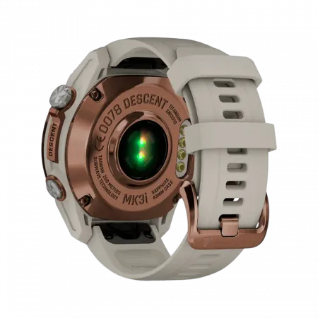 Смарт-годинник Garmin Descent Mk3i 43 мм Bronze PVD Titanium з French Grey сірим силіконовим ремінцем